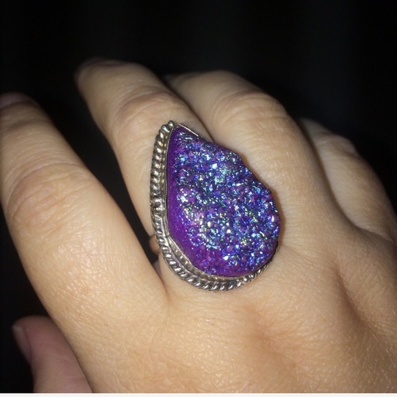 Jewelry - Beautiful S925 Handcrafted Druzy Statement Ring